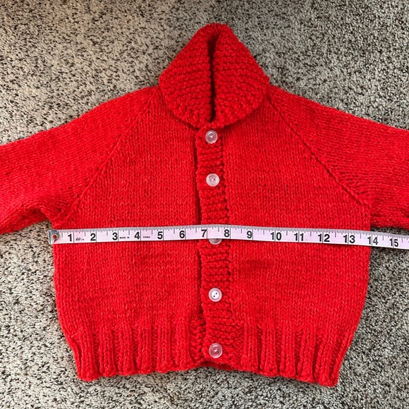 Vintage infant/toddler size handmade Mickey Mouse shawl collar cardigan - Picture 5 of 8